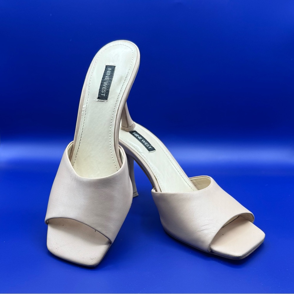 Nine West Women's Beige Heeled Mules
